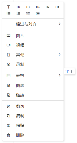 document block toolbar